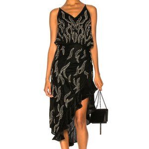 DODO BAR OR BLACK VELVET "AGNES" ASYMMETRICAL DRES